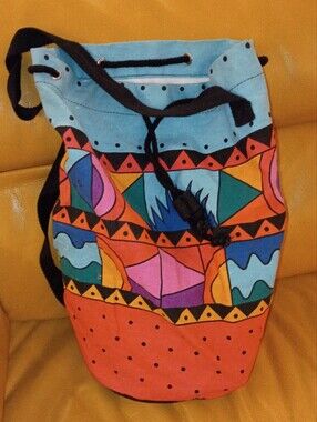 Vintage 90's Accent International For der Spiegel Canvas Drawstring Bag